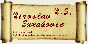 Miroslav Šumaković vizit kartica